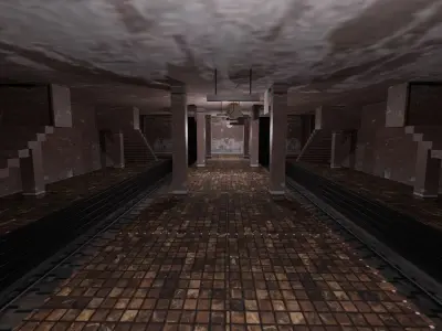Abandoned Metro Station Low-poly 3D model