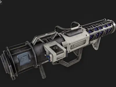 Sci-fi Rocket Launcher Low-poly 3D model
