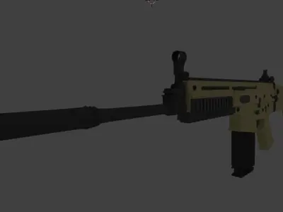 SCAR-H gun Low-poly 3D model