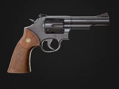 Smith and Wesson Model 19 Low-poly 3D model