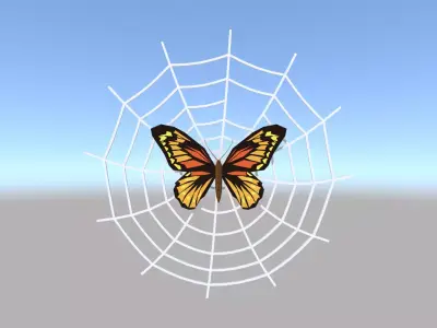 butterfly Poly color free Free 3D model