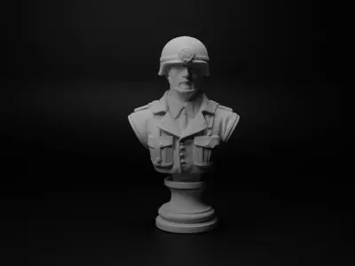 Modern Combat Soldier Bust Chess 3D print model