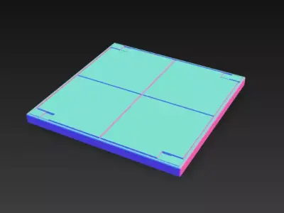 Sci-Fi Wet Industrial Floor Panel - PBR Low Poly Game Ready Low-poly 3D model