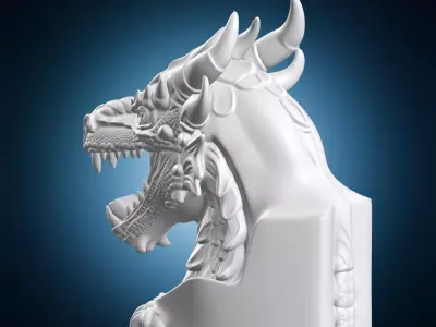 Ancient Fantasy Dragon Statuette 3D print model