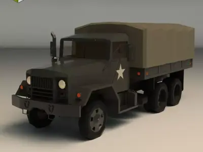 Low Poly Military Truck 02 Low-poly 3D model