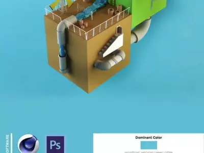 Low Poly Cubes City 3D model