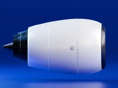 Realistic Engine - Turbofan Low-poly 3D model