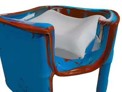 Rustic Upcycled Barrel Pet Bed Low-poly 3D model