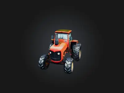 cartoon tractor 3D model from CGTrader