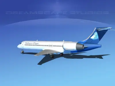 Boeing 717-200 Baltimore Clipper 3D model