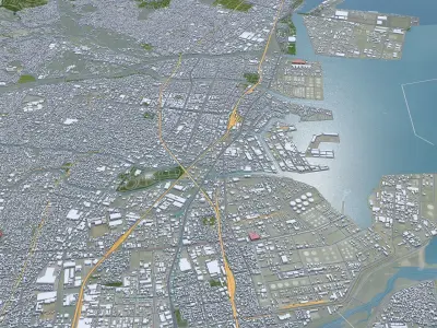Yokkaichi Mie Japan Low-poly 3D model