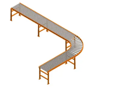 Roller conveyor belt 3D model