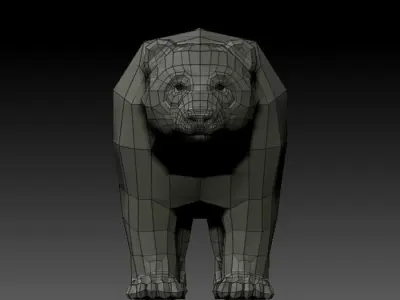 3D PANDA LOWPOLY bear Low-poly 3D model
