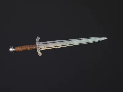 Short Sword PBR Low-poly 3D model