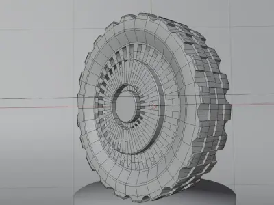 Wheels 3D Model Set - Blender Cycles Render Low-poly 3D model