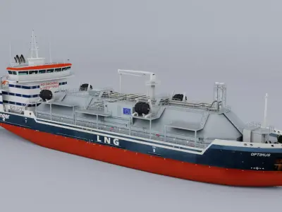 LNG Bunkering Vessel Low-poly 3D model