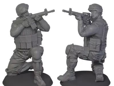 USA modern soldier 3 3D print model
