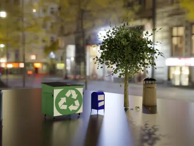 city objects Low-poly 3D model