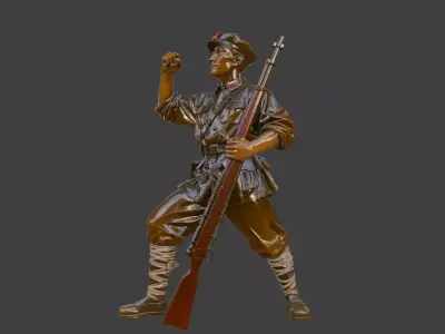 Military sculpture warrior  military battle war hero  soldier 3D print model 6