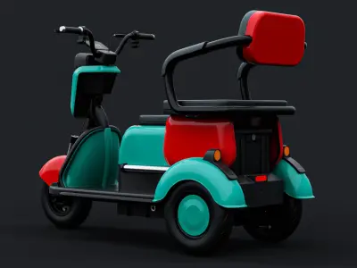 Electric Tri-bike Free low-poly 3D model