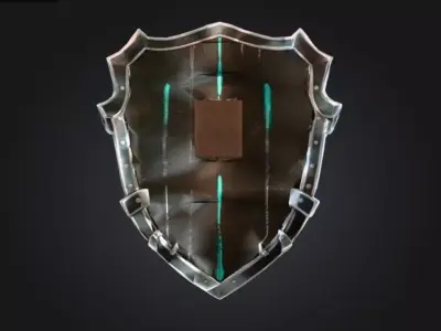 Celestial Guardian Shield Fantasy Game Ready 3D Asset Low-poly 3D model