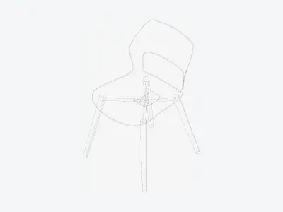 Chair - Office - Worksmart - Timber Legs Low-poly 3D model