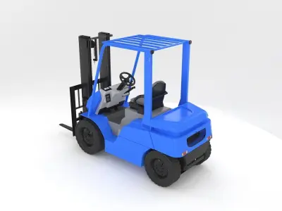Blue industrial forklift  3D model