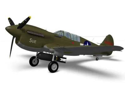 Curtiss P-40N Warhawk 3D model buy