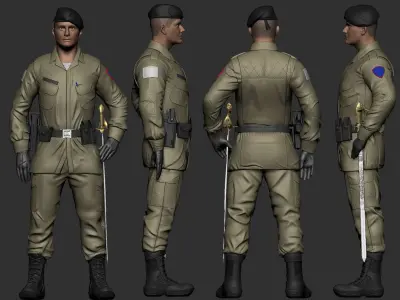 KIT MILITARY POLICER OFFICER MAN AND WOMAN 3D print model