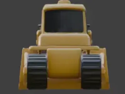 Industrial Heavy Bulldozer 3D Model Low-poly 3D model