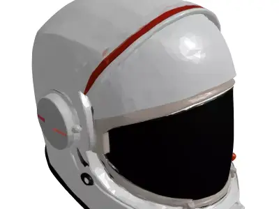 Sleek Astronaut Helmet with Scratched Visor 3D model