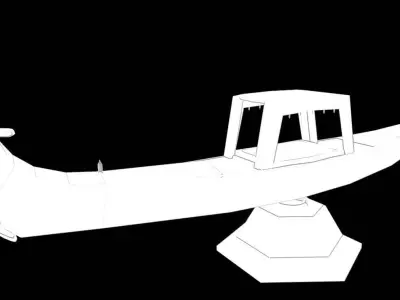 Venetian gondola gondel romantic ship figurine low poly 3D model