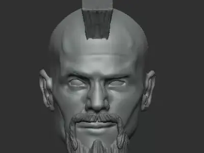 Jason Statham Mohawk Head for Mythic Legions 3D print model
