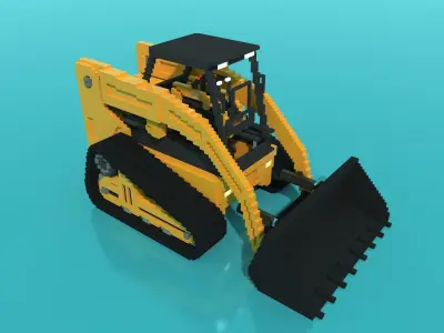 Mini Front Loader Vehicle Voxel 3D model