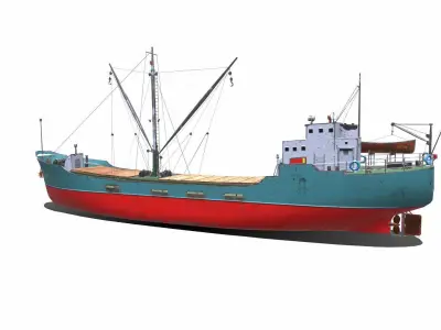 Coastal Supply Vessel Low-poly PBR Low-poly 3D model
