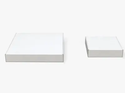 Mailer Boxes - White Low Profile Set 3D model