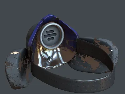 Gas mask helmet 3d model scifi Low-poly Low-poly 3D model Low-poly 3D model 23