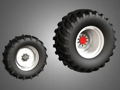 Combine Vehicle Twin Tires 3D model