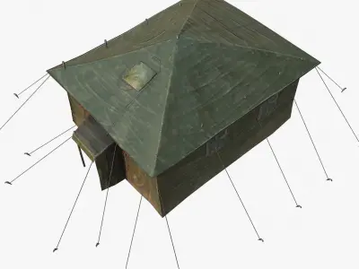 Military Tent Low-poly 3D model 5