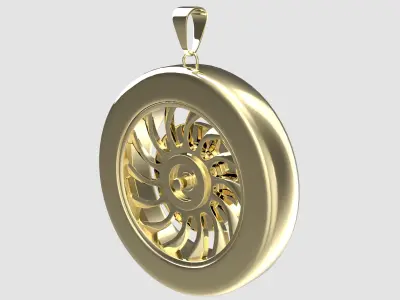 Sports Car Wheel 2 Pendant 3D model