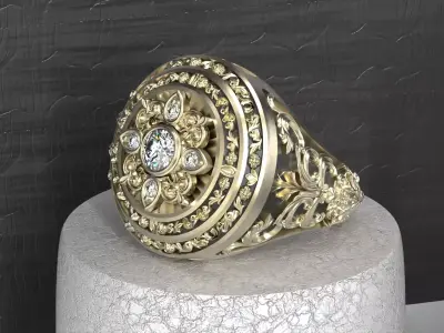 floral ring 3D print model