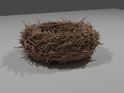 Realistic Bird nest 3D model