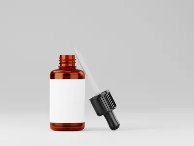 Realistic Dropper Bottle Model with Custom Label Space 3D model