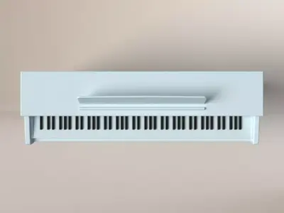 PIANO WHITE Low-poly 3D model