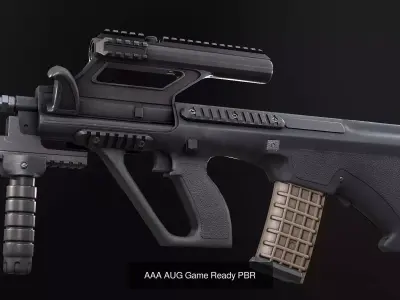 AAA Assault Rifles Game Ready PBR Low Poly 3D Model Pack