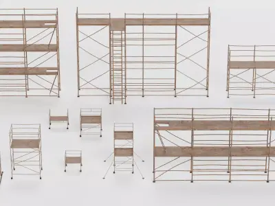 -Old Rusty Scaffolding Set- 3D model
