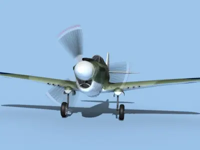 Curtiss P-40F Tomahawk V08 RAAF 3D model