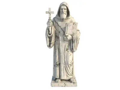 Saint Benedict Low-poly 3D model