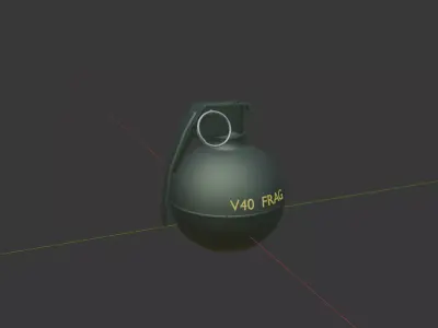 V40 Frag Grenade Low-poly 3D model