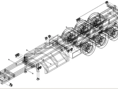 40 Foot Container Skeleton 3D model